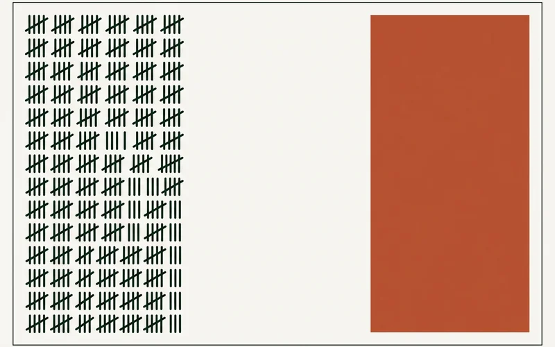 Abstract typographic contrast of earned and paid placement as two hairline-ruled columns