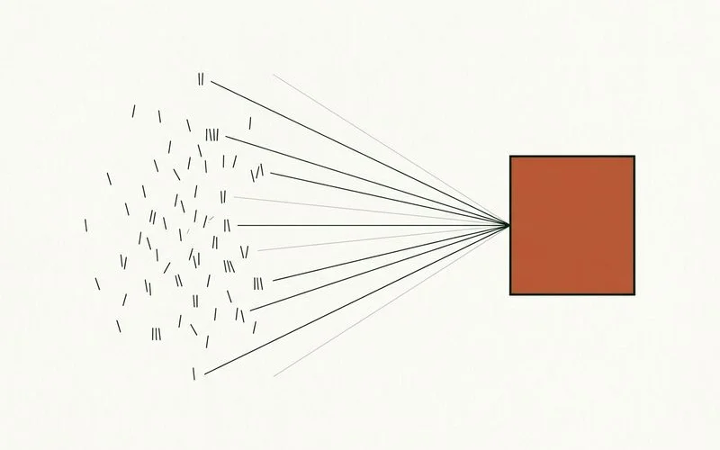 Abstract typographic diagram of a score assembling from individual review marks