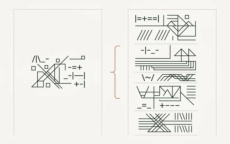 Abstract two-column diagram contrasting a quoted figure with a final figure