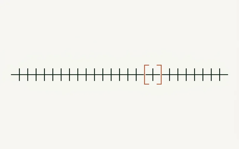 Abstract diagram of a full stay plotted as an even sequence of hairline marks