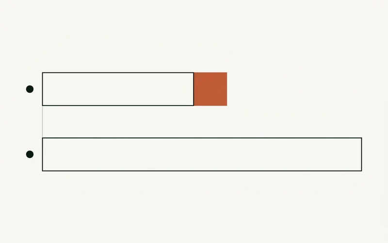 Abstract diagram of two differently weighted scoring bars